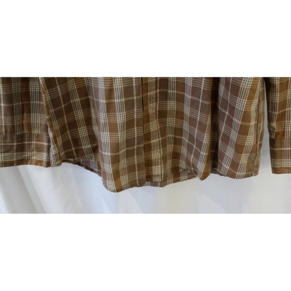 Vintage Bostwicks for Men Brown Plaid Short Sleeve Button Down Shirt M - Picture 4 of 11
